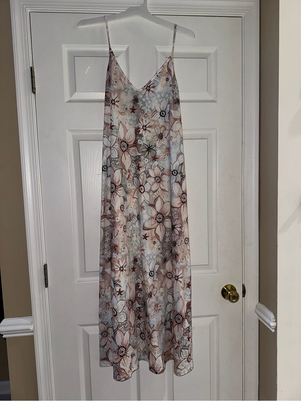 SHEIN Floral Slip Maxi Dress in Blush and Ivory
